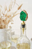 Gold Tone Green Agate Crystal Wine Bottle Stopper - Bottle Openers - British D'sire