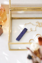 Gold Tone Lapis Lazuli Pendant Necklace - Necklaces - British D'sire