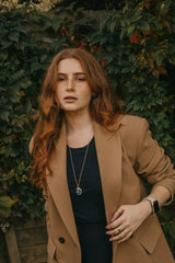 Gold Tone Long Length Mini Raw Blue Agate Pendant Necklace - Necklaces - British D'sire