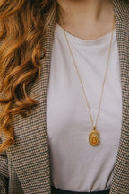 Gold Tone Long Length Mini Raw Yellow Agate Pendant Necklace - Necklaces - British D'sire