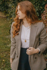 Gold Tone Long Length Mini Raw Yellow Agate Pendant Necklace - Necklaces - British D'sire
