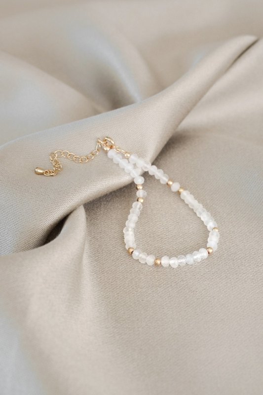 Gold Tone Moonstone Bracelet - Bracelets - British D'sire Main image