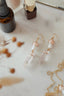 Gold Tone Peach Mushroom & Raw Quartz Earrings - Earrings - British D'sire