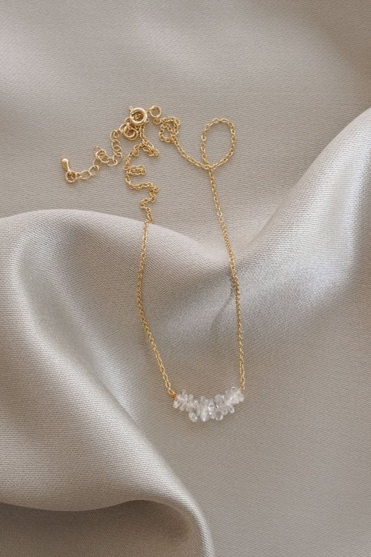 Gold Tone Quartz Necklace - Necklaces - British D'sire Main image