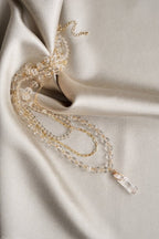 Gold Tone Quartz Stone & Chain Layered Necklace - Necklaces - British D'sire