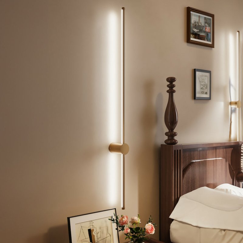 Gold White Light LED Straight Wall Light 100cm - Wall Light - British D'sire Main image