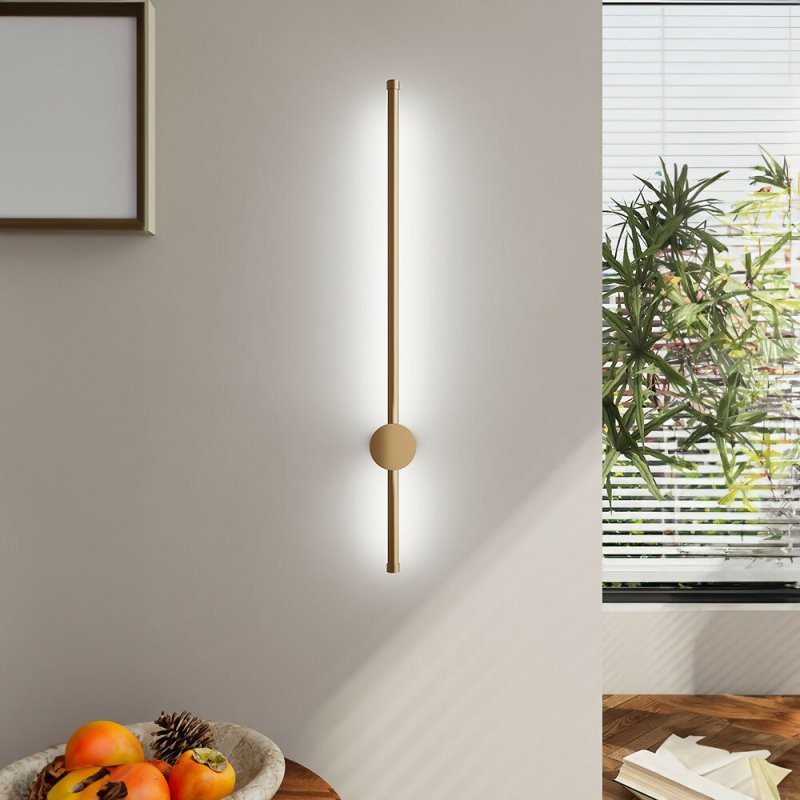 Gold White Light LED Straight Wall Light 60cm Secondary image