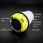 GOOFY DT - 7107A Outdoor Solar USB Rechargeable Camping Light Portable Retractable Multifunctional LED Tent Light(Green) - British D'sire