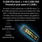 GPD Pocket 3 Handheld PC, 16GB+512GB, 8 inch Windows 11 Home Intel Core i3 - 1125G4, US Plug - British D'sire