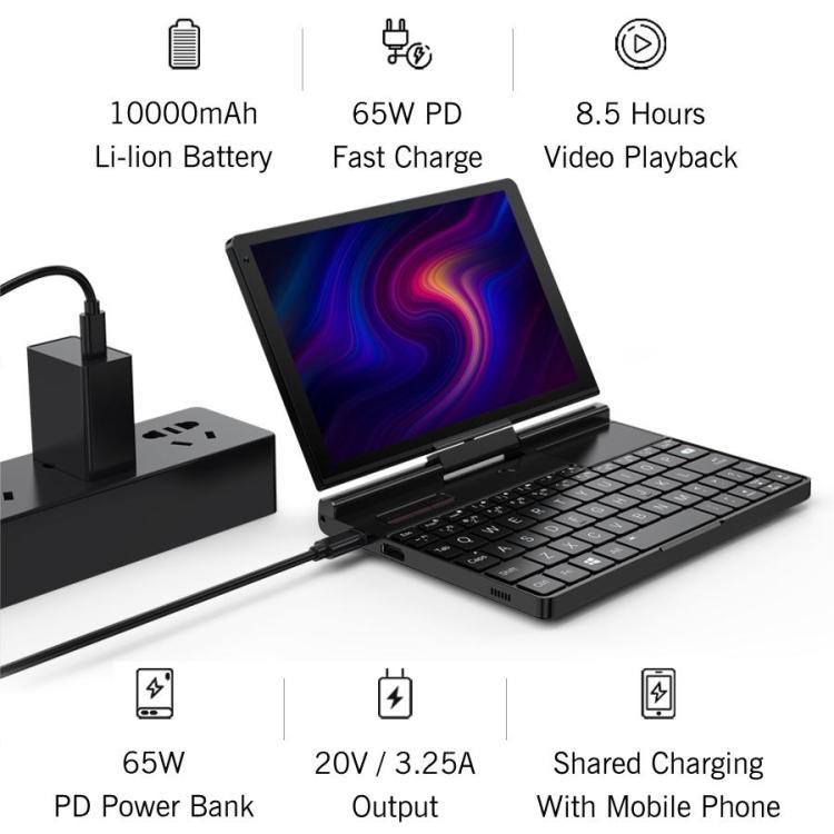 GPD Pocket 3 Handheld PC, 16GB+512GB, 8 inch Windows 11 Home Intel Core i3 - 1125G4, US Plug - British D'sire