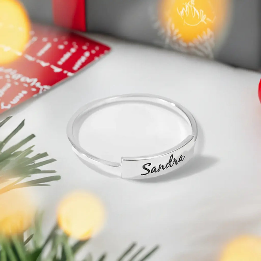 Full Silver Name-1 Ring - silver ring Maiden-Art