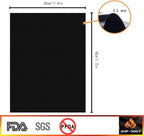 GQC Grill Mat, Set of 6 BBQ Grill Mat Nonstick Reusable Barbecue Baking Mat Teflon Cooking Mats for Electric Grill Gas Charcoal BBQ, FDA-Approved, PFOA-Free, 15.75 * 11.8Inch, Black 6(40X30) CM - British D'sire