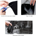 GQC Grill Mat, Set of 6 BBQ Grill Mat Nonstick Reusable Barbecue Baking Mat Teflon Cooking Mats for Electric Grill Gas Charcoal BBQ, FDA-Approved, PFOA-Free, 15.75 * 11.8Inch, Black 6(40X30) CM - British D'sire