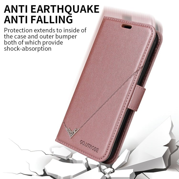 GQUTROBE Right Angle Leather Phone Case For iPhone 6 / 6S(Rose Gold) - British D'sire