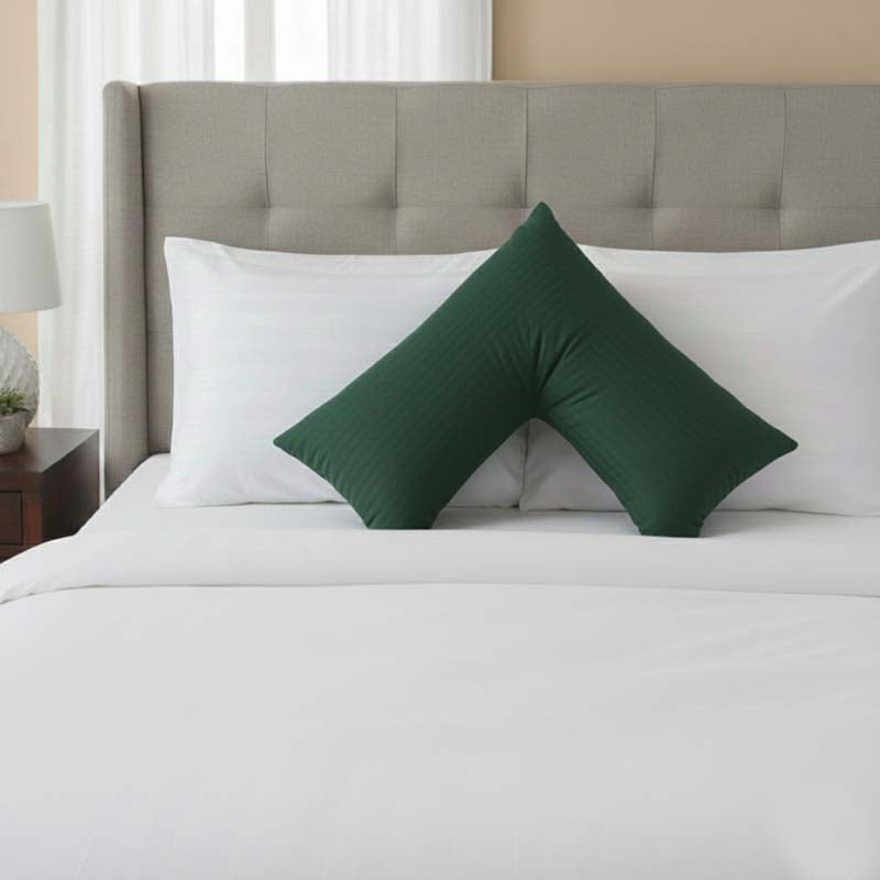 Microfibre Soft Touch V Shape Satin Stripe Pillowcase - Blush Pink