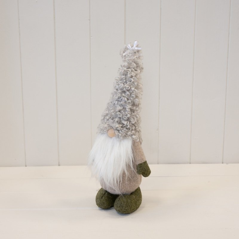 Green and Beige Fabric Gonk Christmas Ornament - Christmas Decor - British D'sire