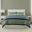 Green And Blue Stripe Duvet Set Modern Striped Bedding with Pillowcases - Super King - British D'sire