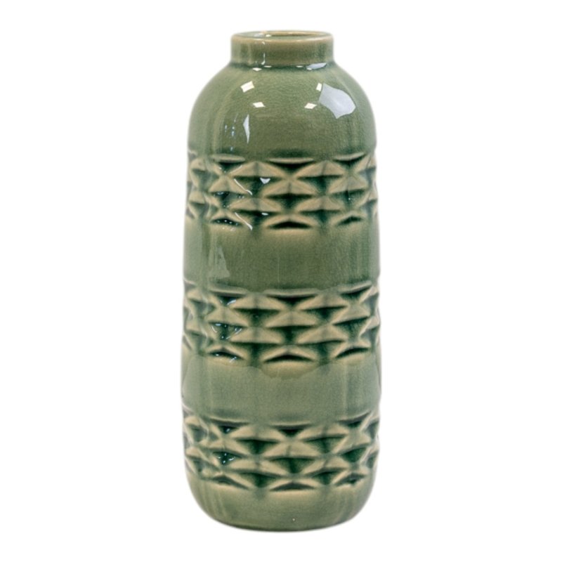Green Ceramic Vase (25.5cm) BD7.5 x H25.5cm - Ceramic Vase - British D'sire