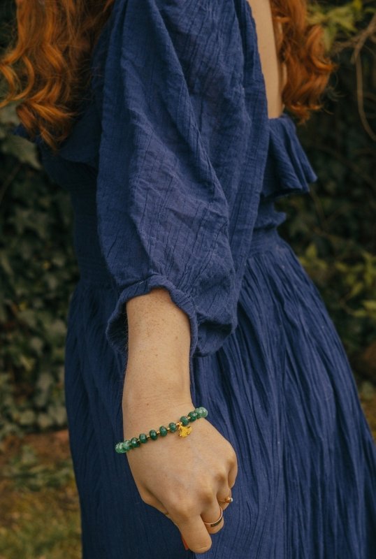 Xander Kostroma - Green Chalcedony Bracelet with Detail for Women - 17cm + Extension - Enhances Harmony and Style - Handcrafted Unique Jewelry - Perfect Gift for Elegance and Goodwill Secondary image
