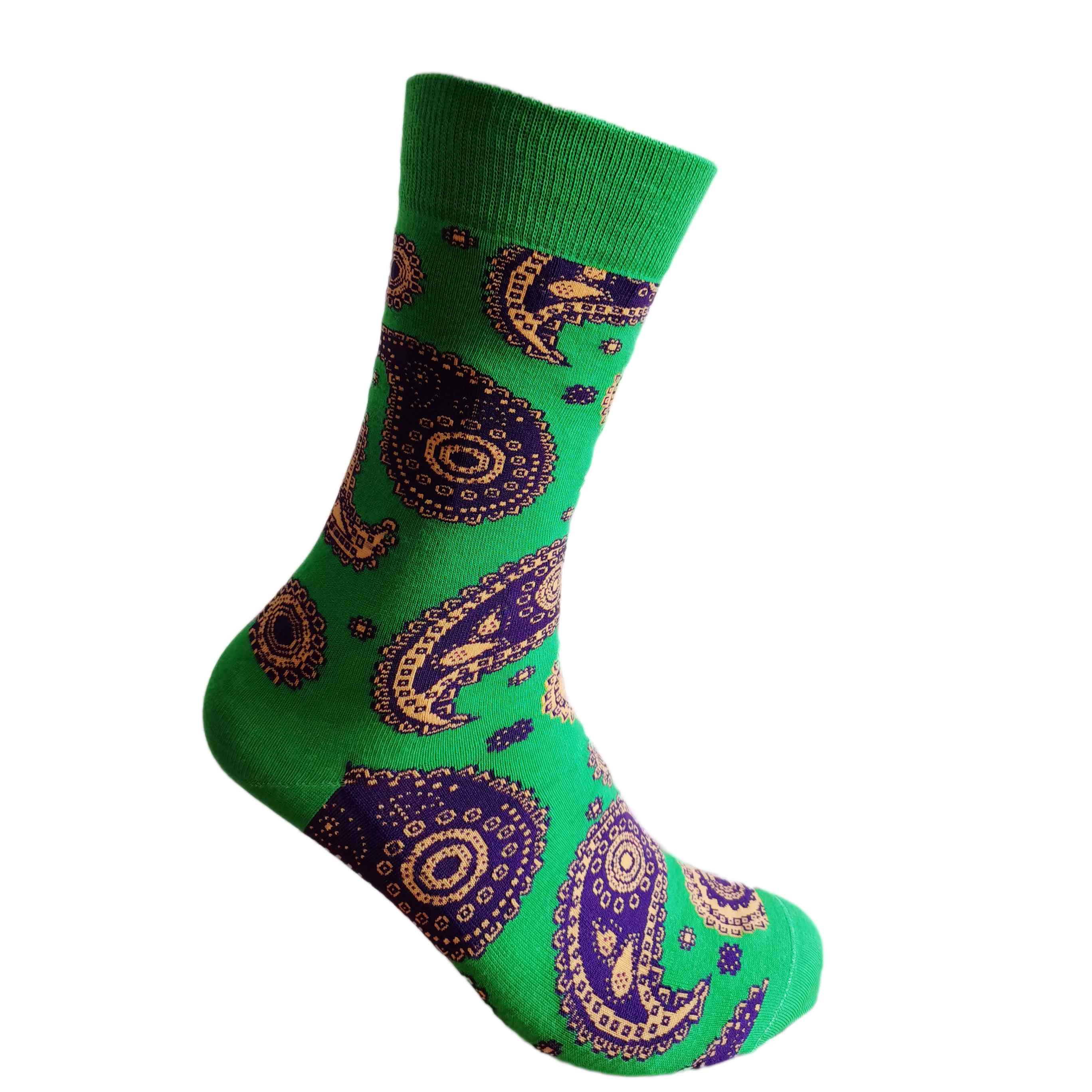 3-Pack Green Paisley Socks - British D'sire