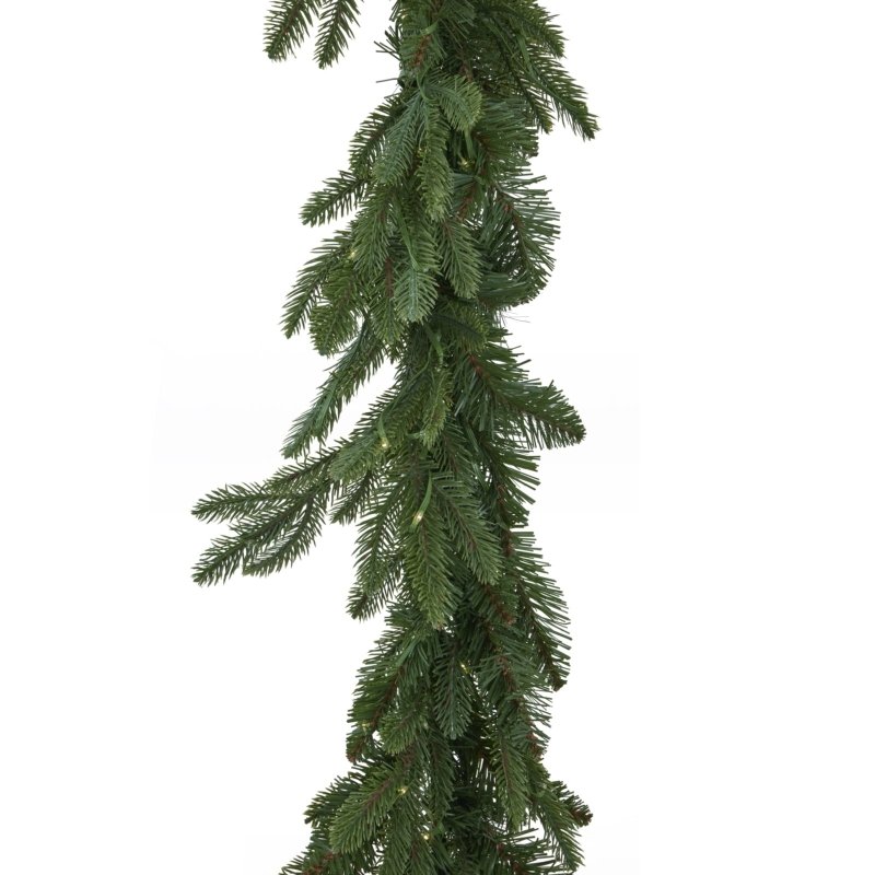 Green Pre-Lit Woodland 200 Led Fir Christmas Garland - Garland - British D'sire
