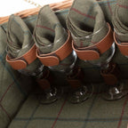 Green Tweed Fitted Wicker Picnic Basket - Fitted Picnic Baskets - British D'sire