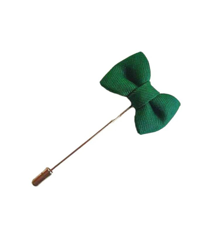 green lapel pin in the shape of a bow tie Main image