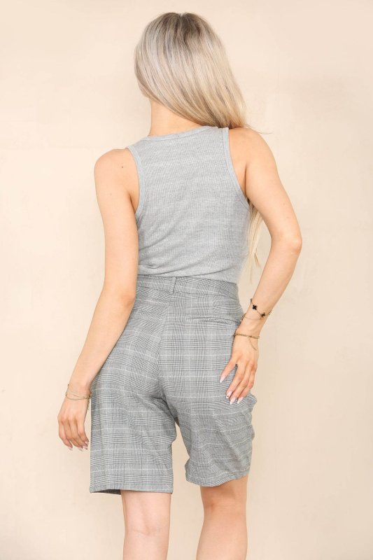 Grey Check Shorts - Shorts - British D'sire