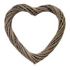Grey Heart Thick Willow Wreath 50cm - Wreath - British D'sire