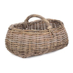 Grey Rattan Market Basket - Log Baskets - British D'sire