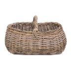 Grey Rattan Market Basket - Log Baskets - British D'sire