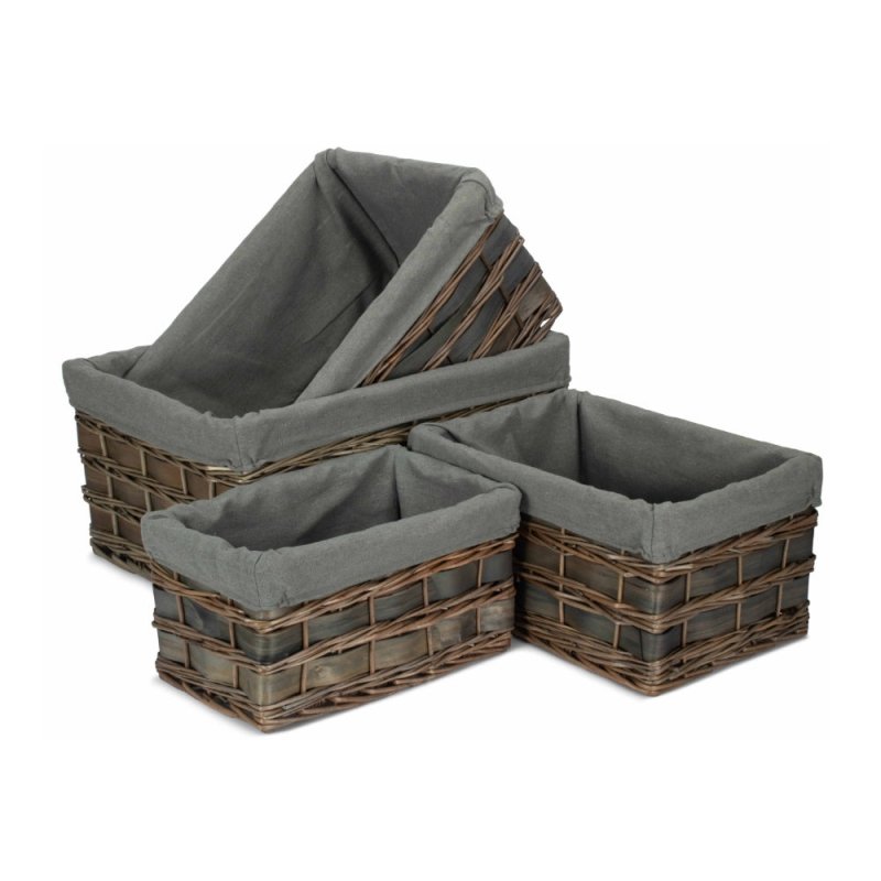 Grey Scandi Storage Basket With Grey Lining - Storage Baskets - British D'sire Main image