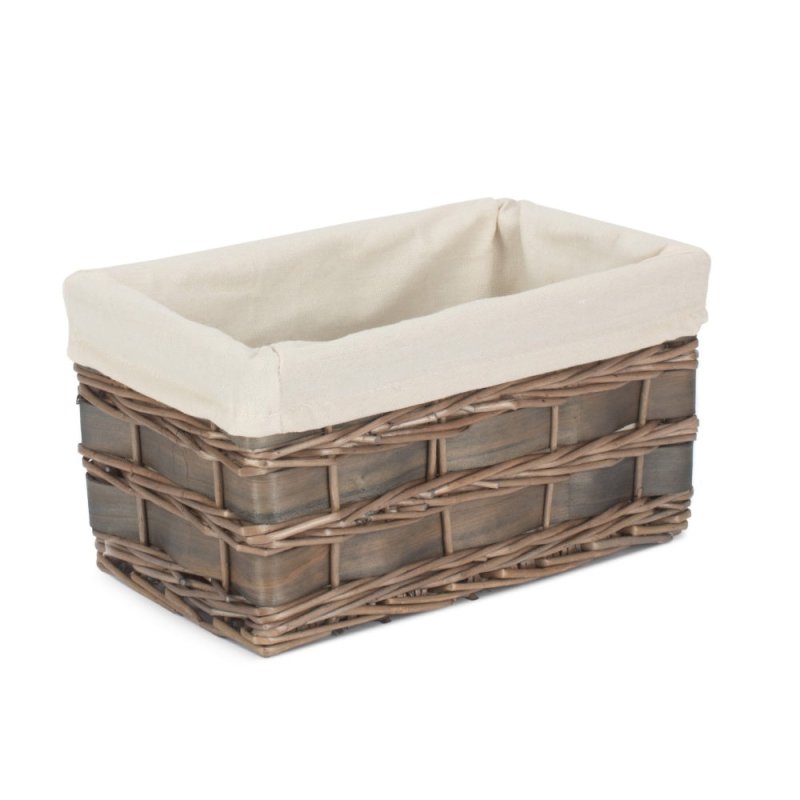 Grey Scandi Storage Basket With White Lining - Storage Baskets - British D'sire