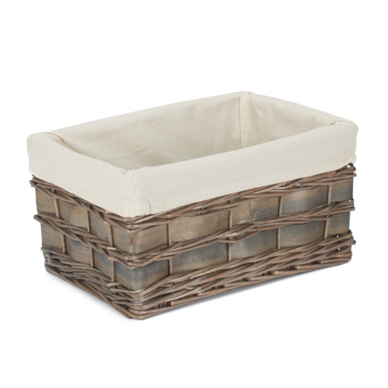 Grey Scandi Storage Basket With White Lining Secondary image