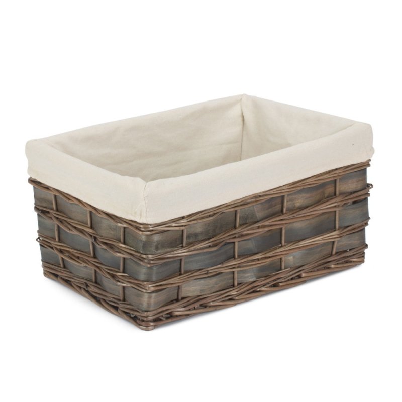 Grey Scandi Storage Basket With White Lining - Storage Baskets - British D'sire