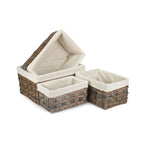 Grey Scandi Storage Basket With White Lining - Storage Baskets - British D'sire