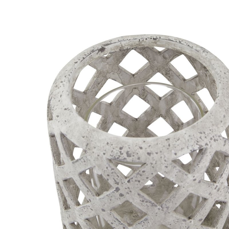 Grey Stone Effect Hurricane Lantern - Lanterns - British D'sire