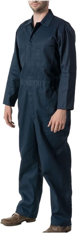 GRS Mens C2 Dark Navy Work Overall - Protective Coverall Workwear Boiler Suit for Mechanics Workshop Warehouse College Student Garages DIY - Dungarees & Coveralls - British D'sire Main image
