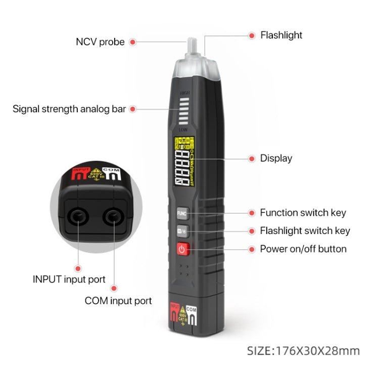 HABOTEST HT122 Multi-function Phase Sequence Digital Multimeter Smart Electricity Test Pen Secondary image