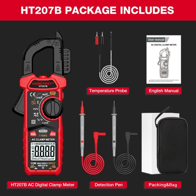 HABOTEST HT207B Multifunctional Digital Clamp Multimeter - British D'sire