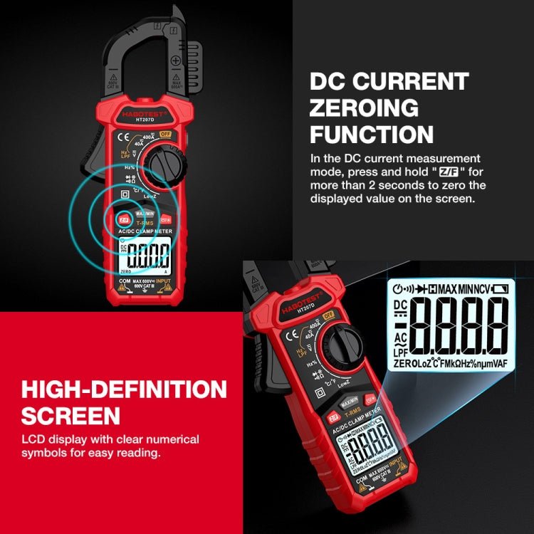 HABOTEST HT207D Multifunctional Digital Clamp Multimeter - British D'sire