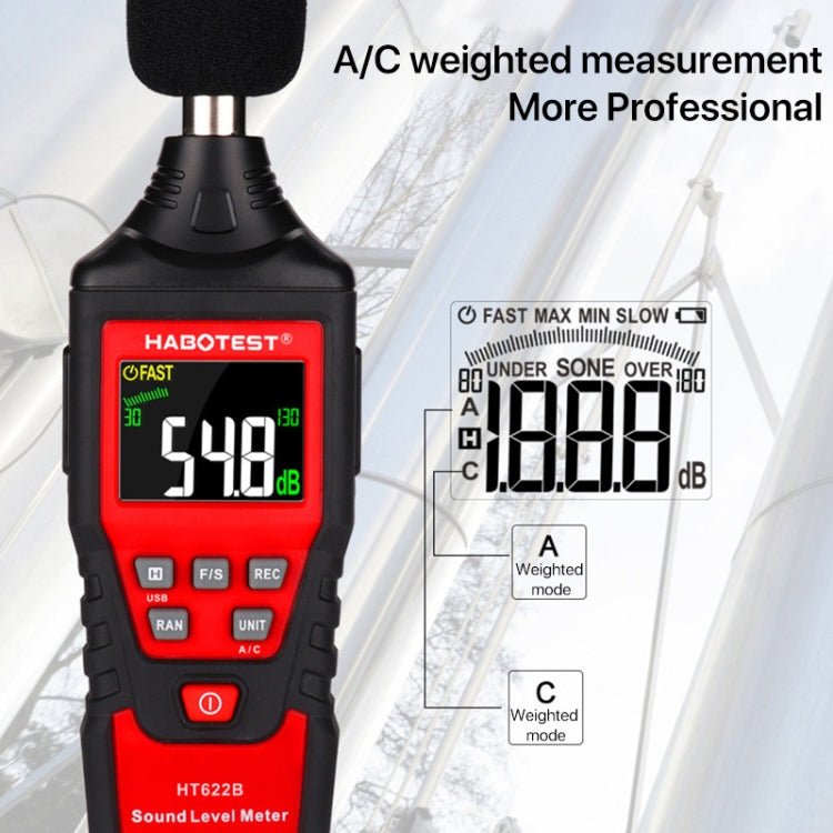 HABOTEST HT622B Household High Precision Digital Sound Level Meter - British D'sire