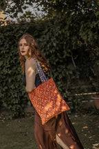Halloween Orange Skull Tote Bag by Xander Kostroma - Handbags - British D'sire