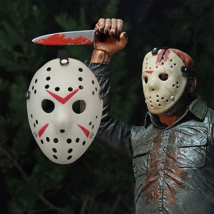 Halloween Party Cool Thicken Jason Mask (Red + White) - British D'sire