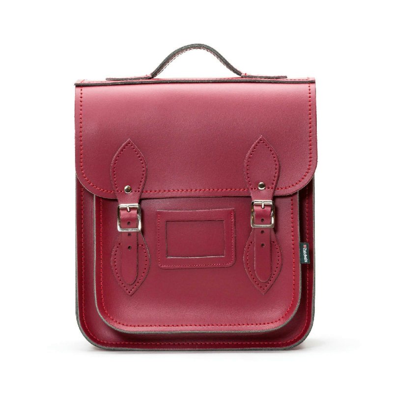 Handmade Leather City Backpack - Oxblood Red