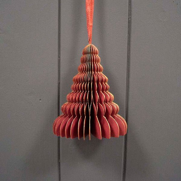 Hanging Handmade Burgundy Tree Paper Decoration - Artificial Decor - British D'sire