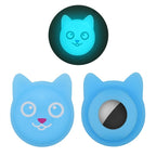 Hanhan Smile Cute Cartoon Pet Collar Anti - lost Tracker Silicone Case For AirTag(Fluorescent Blue) - British D'sire