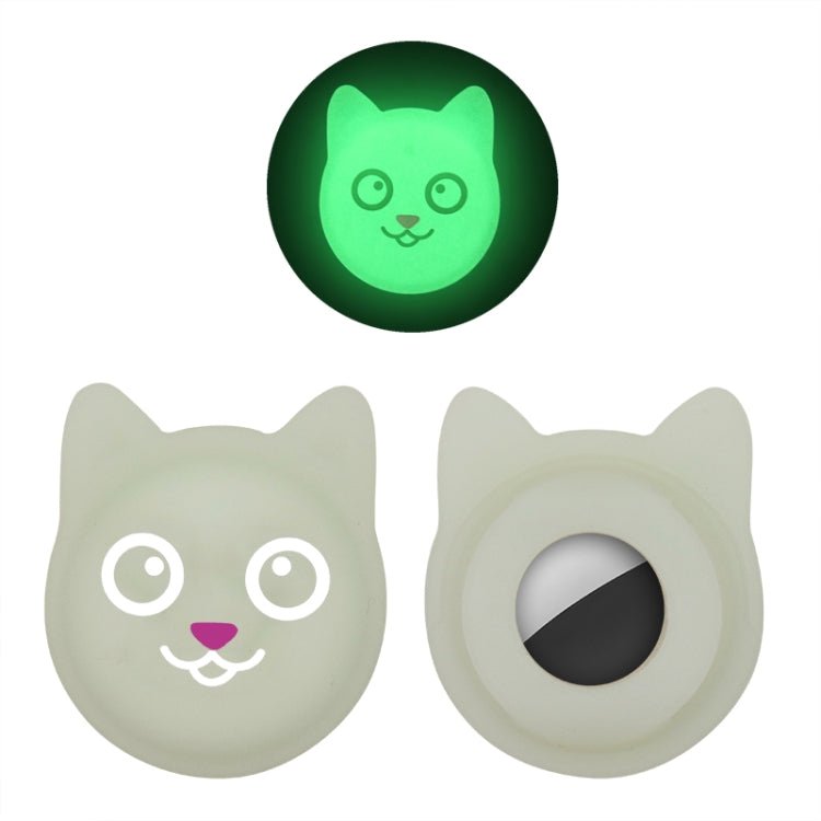 Hanhan Smile Cute Cartoon Pet Collar Anti - lost Tracker Silicone Case For AirTag(Fluorescent Green) - British D'sire
