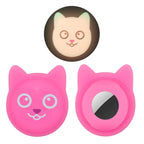 Hanhan Smile Cute Cartoon Pet Collar Anti - lost Tracker Silicone Case For AirTag(Fluorescent Pink) - British D'sire