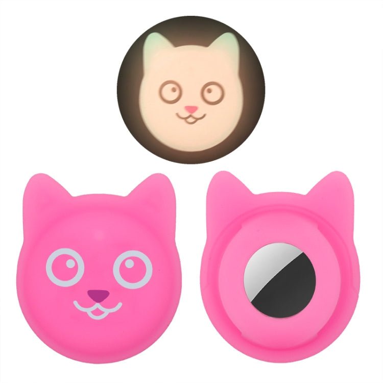 Hanhan Smile Cute Cartoon Pet Collar Anti - lost Tracker Silicone Case For AirTag(Fluorescent Pink) - British D'sire